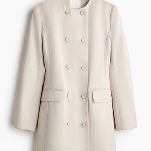 H&M Cream Double-Breasted Jacket Dress